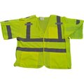 Petra Roc Inc Petra Roc 5-Point Breakaway Short Sleeve Safety Vest, ANSI Class 3, Polyester Mesh, Lime, 4XL/5XL LVM3-5PB-4X/5X
